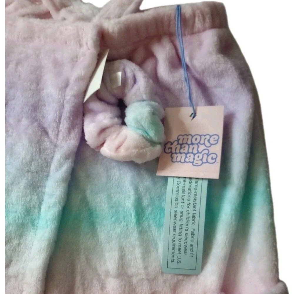NWT More Than Magic Pastel Spa/Swim Wrap Robe w/Scrunchie - L/XL Girls Youth